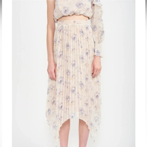 En Saison Kika Pleated Blue Floral Skirt Size S - Picture 11 of 11
